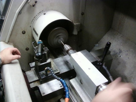 Center Drilling the Shaft on the Lathe