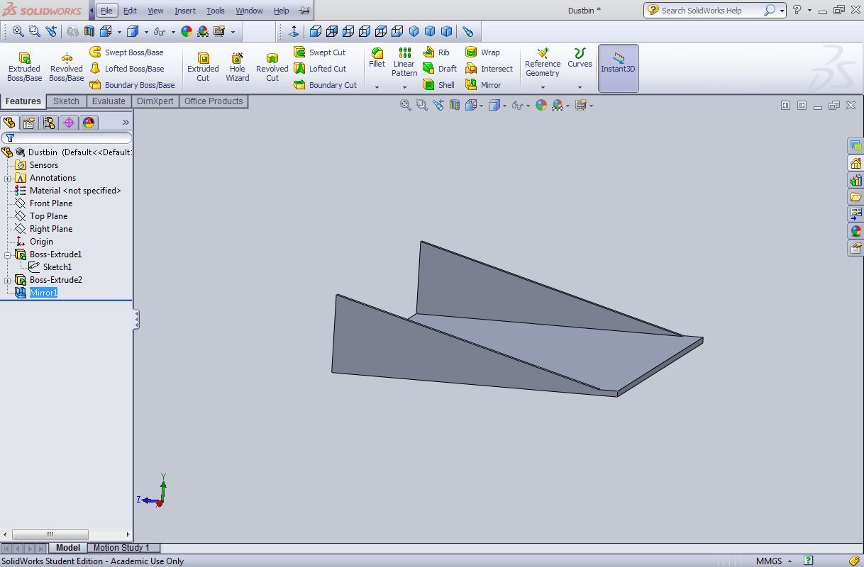 Working in SolidWorks