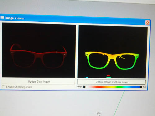 Red glasses on being scanned
