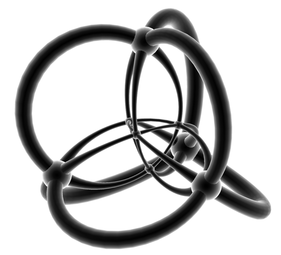 stereographic projection of a hexadecahoron