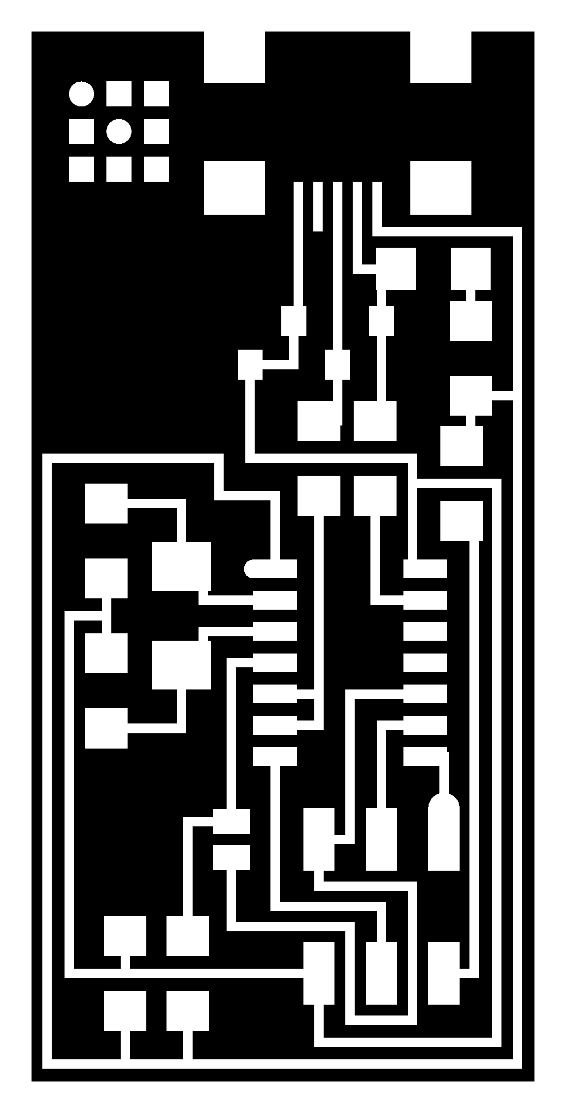 B/W image of the PCB traces