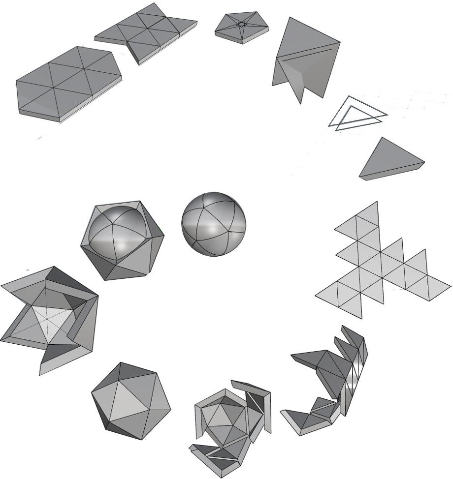 Modeling progression for designing 20-piece 3D sphere