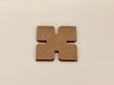 square model cut in cardboard