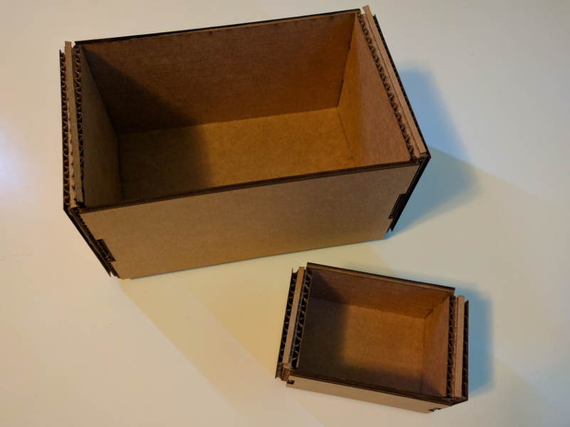 assembled cardboard boxes
