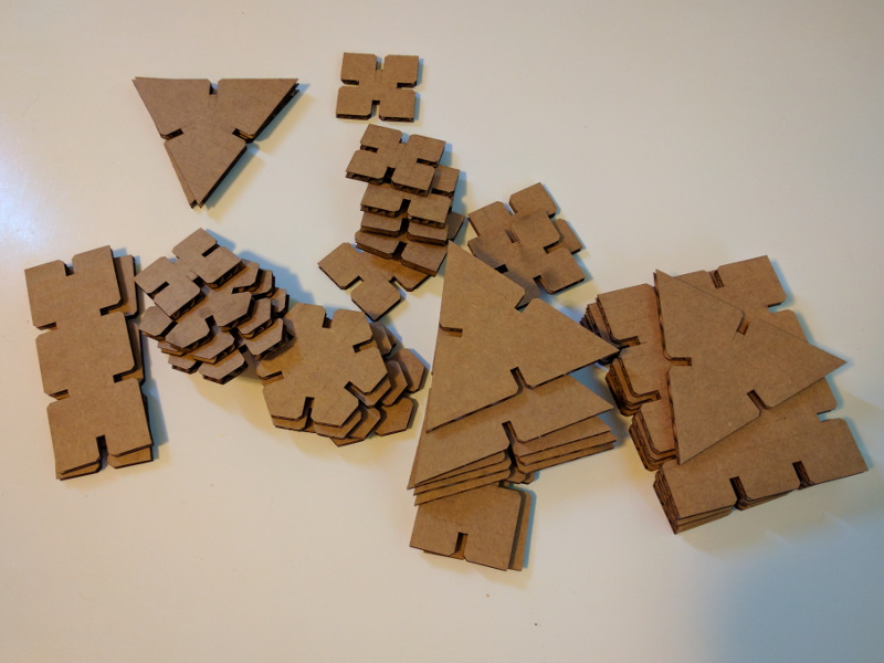 pile of cardboard parts