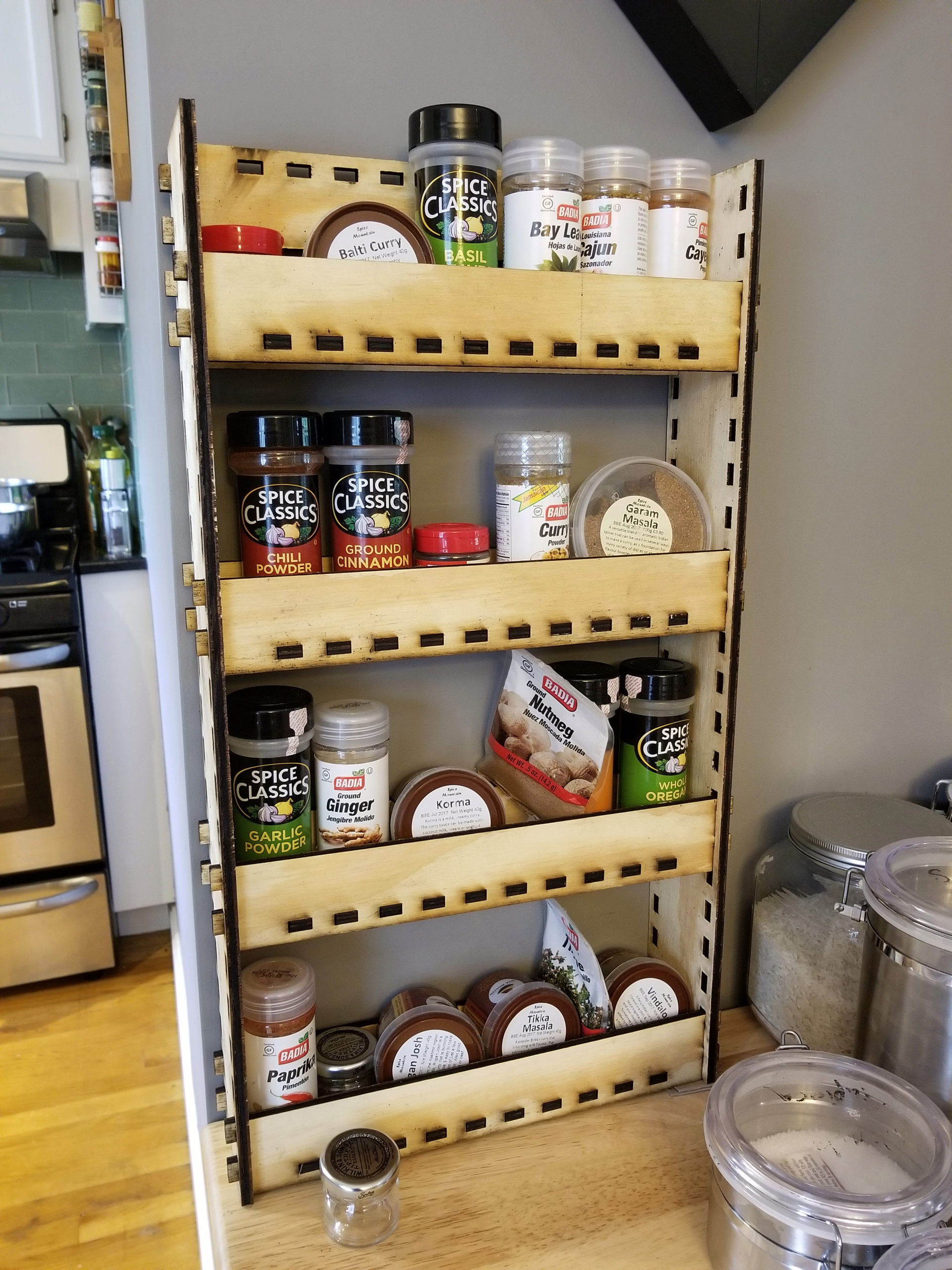 Spice rack in use