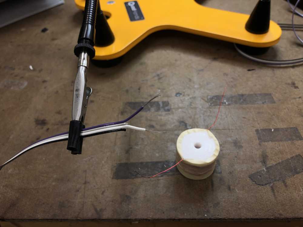 solenoid - soldering wires on final