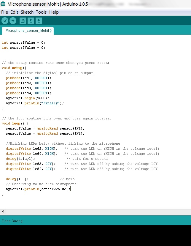 Given below is the Ardunio code for reading signal from a microphone: