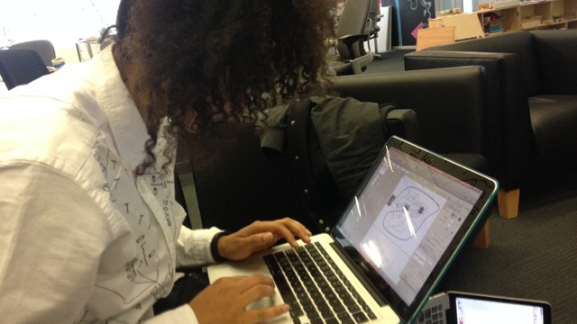 Shantell working in Omnigraffle before switching to illustrator to fill in the whitespace.