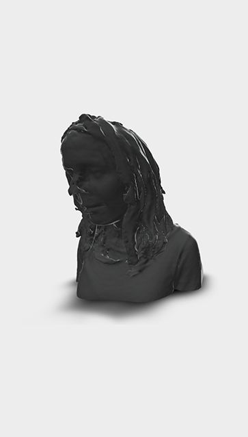 Dark 3D scanned bust of a female