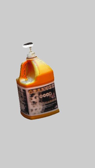 3D scan of a large orange container of soap