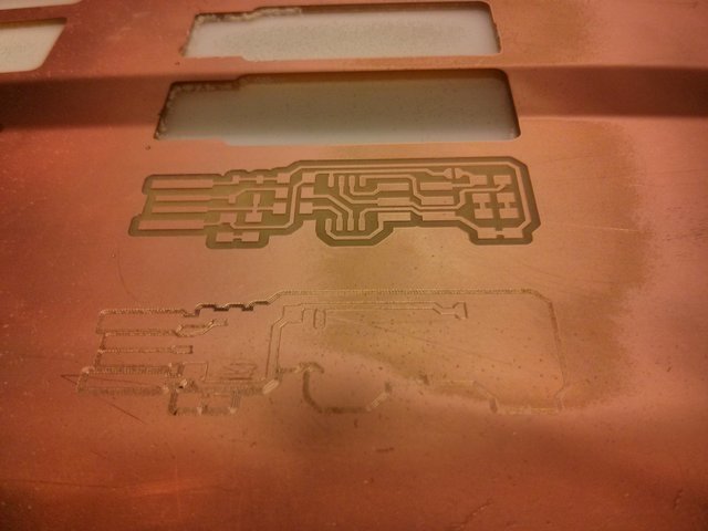 Finished milling traces.