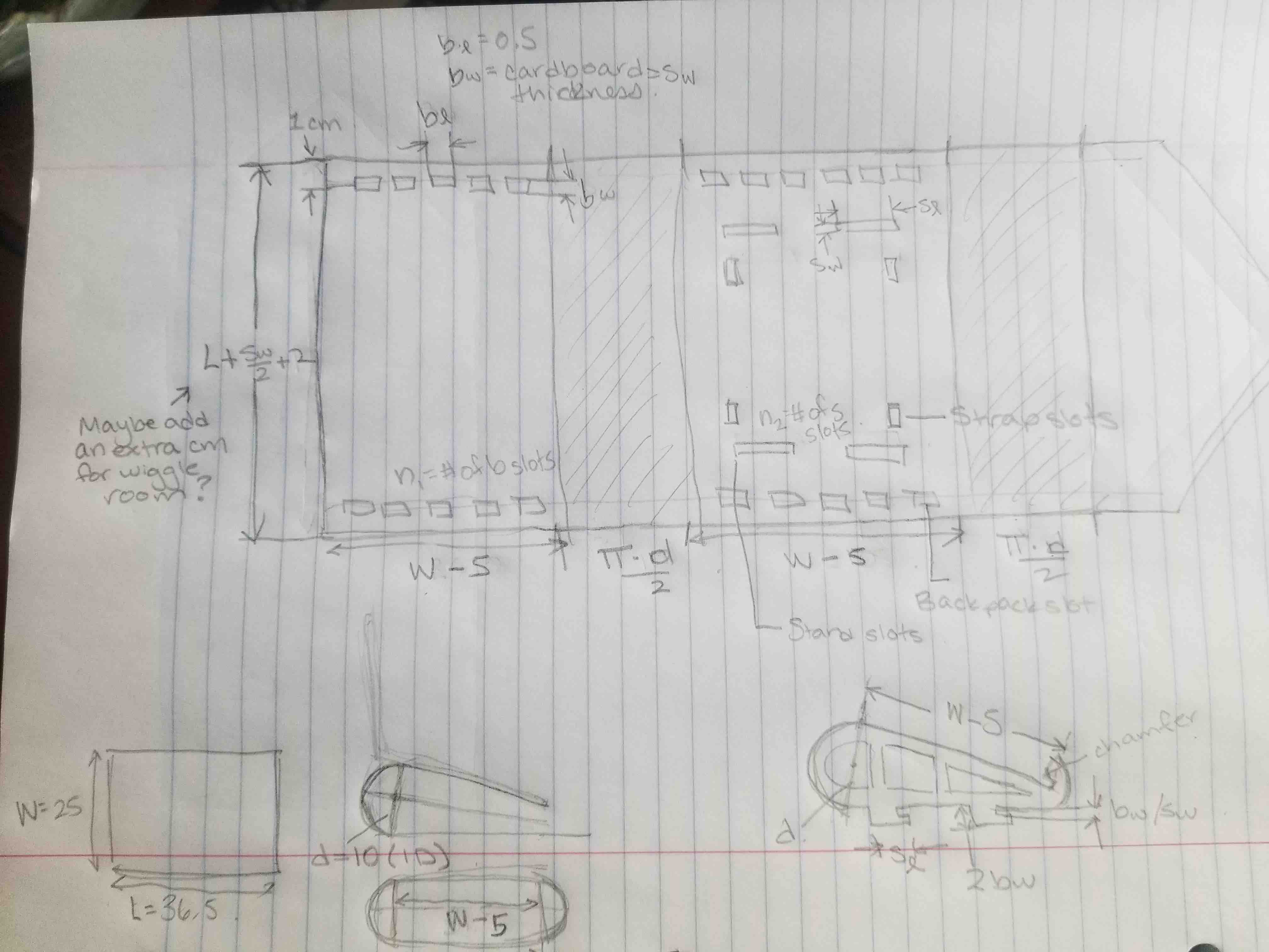Detailed sketch of parts