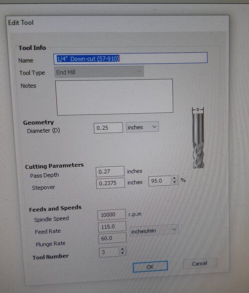Page 1 of ShopBot Toolpath Settings