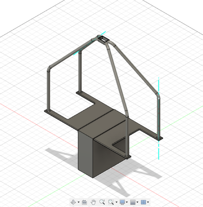 Projector table modeled in Fusion360
