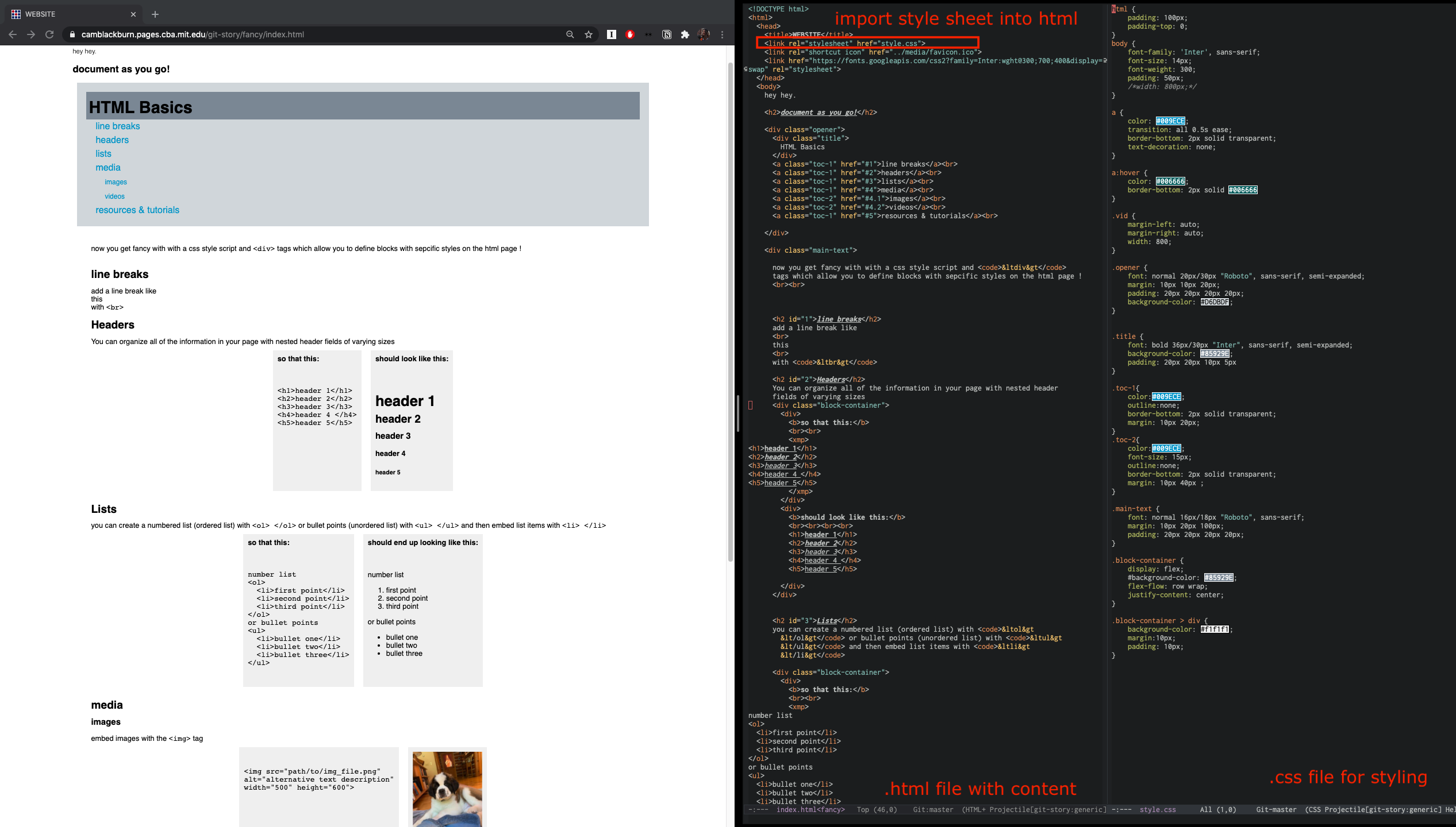 fancy formated html code and redering