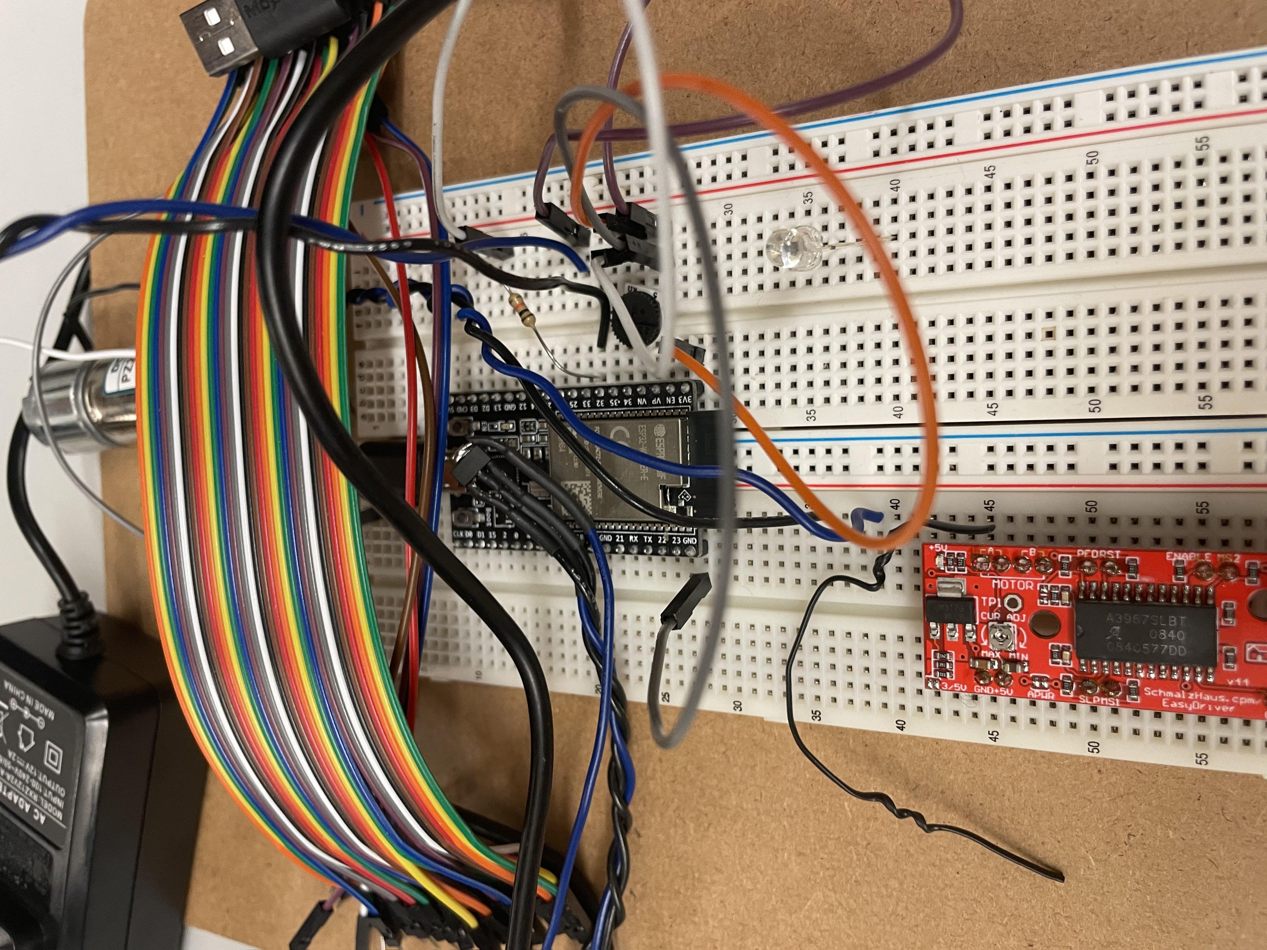 My final breadboard for prototyping