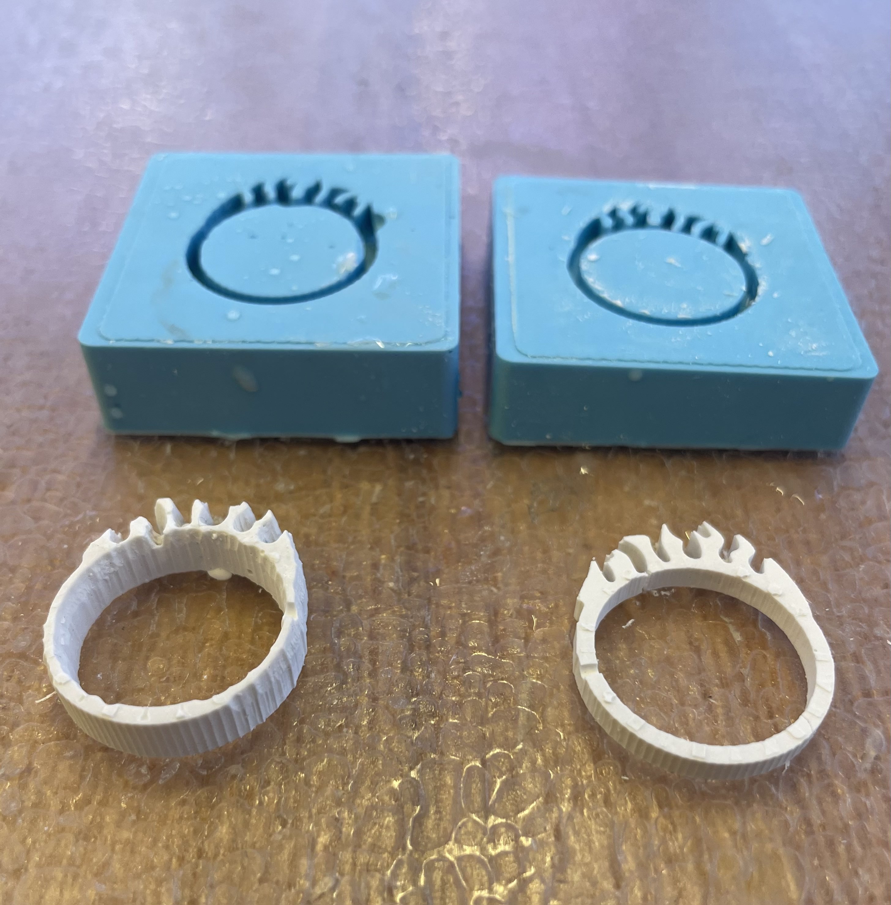 the ring molds + their results