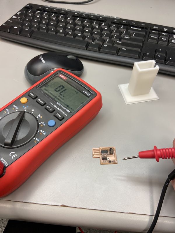 Continuity testing with a multimeter