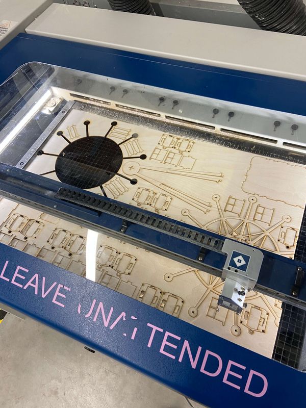 Parts in laser cutter