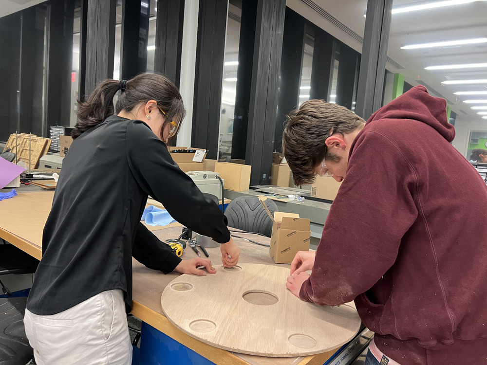 Sanding the table top