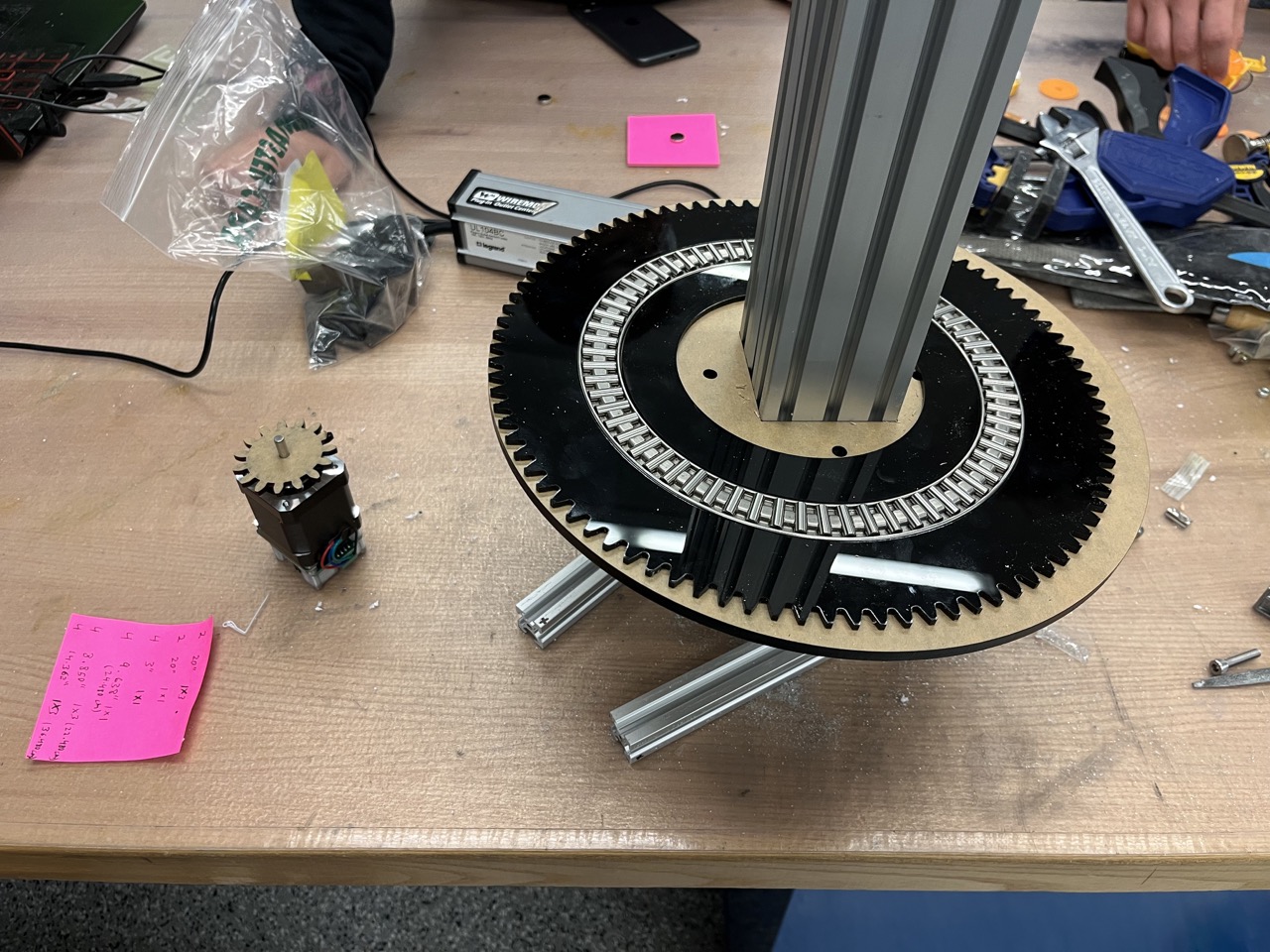 Initial assembly with gears and bearings