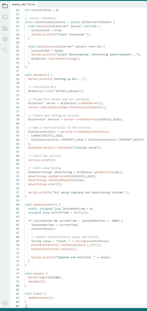 My code for Bluetooth counter