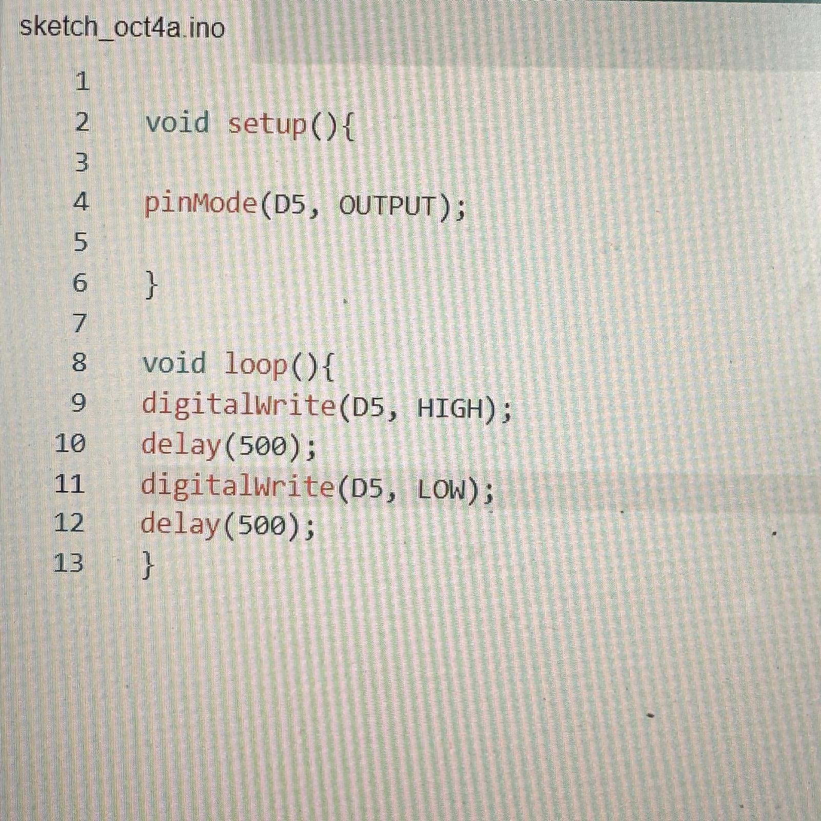 Arduino IDE code