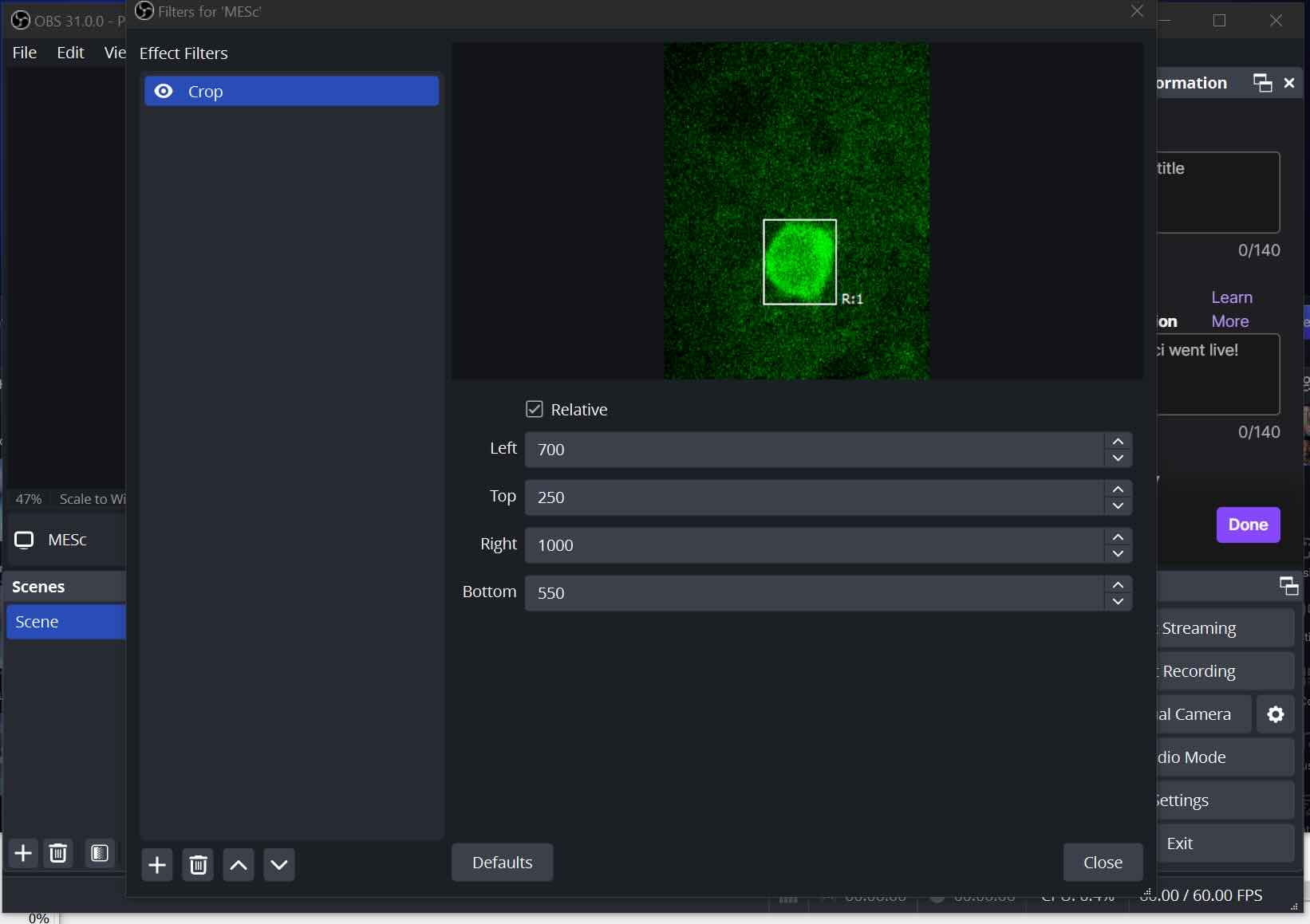  OBS view from PC that is uploading stream content