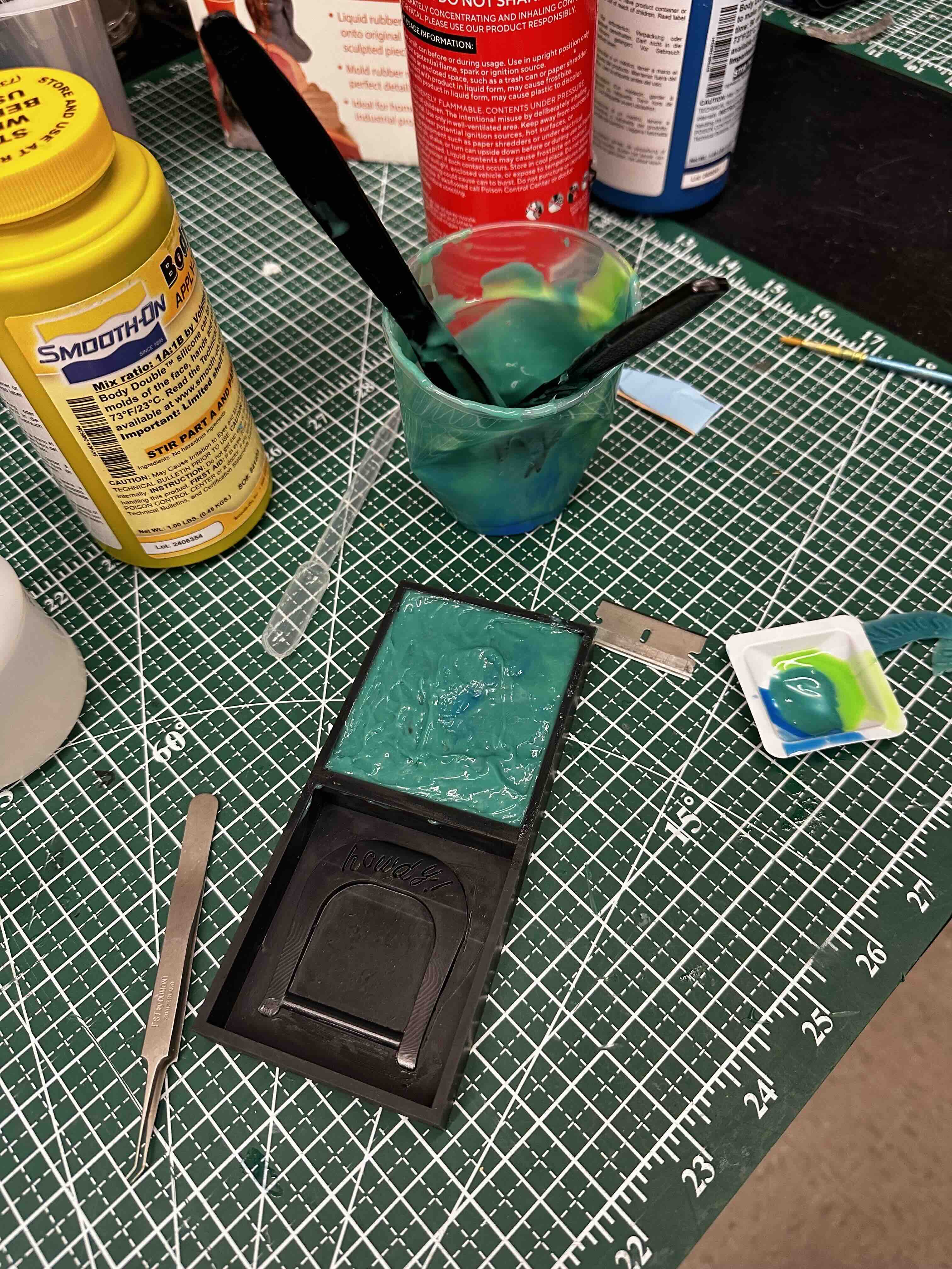 I used some smooth-on in my lab that was fast acting, starting to solidify within 60-90 seconds. This made it challenging to mix and pour larger amounts of the material.