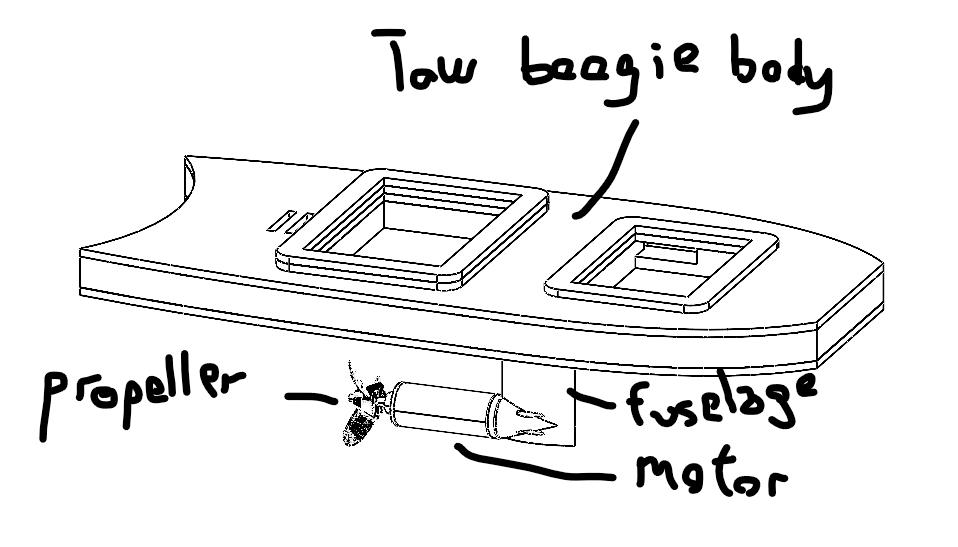 Overall assembly of the tow boogie