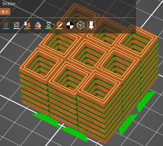 66 slabs, with time shown in Prusa