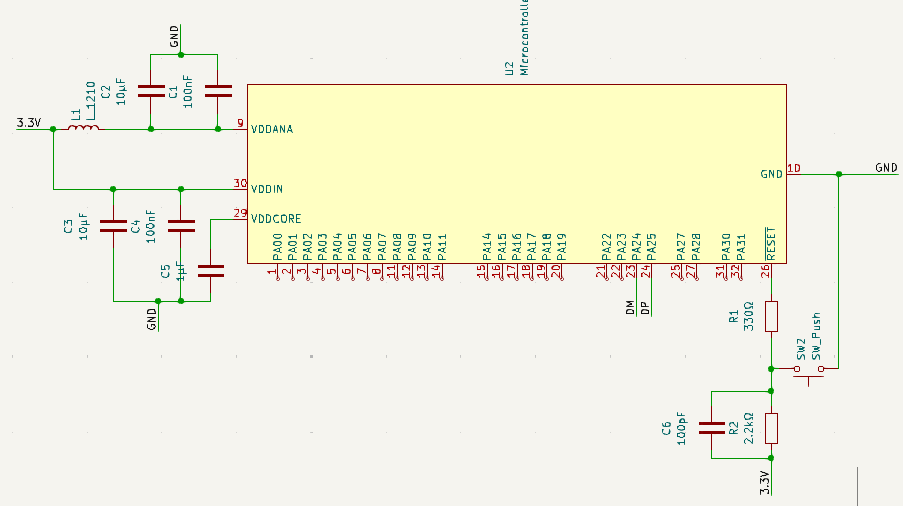 Microcontroller powered according to datasheet