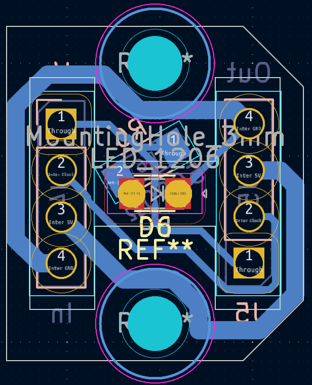 Connector PCB with mounting holes