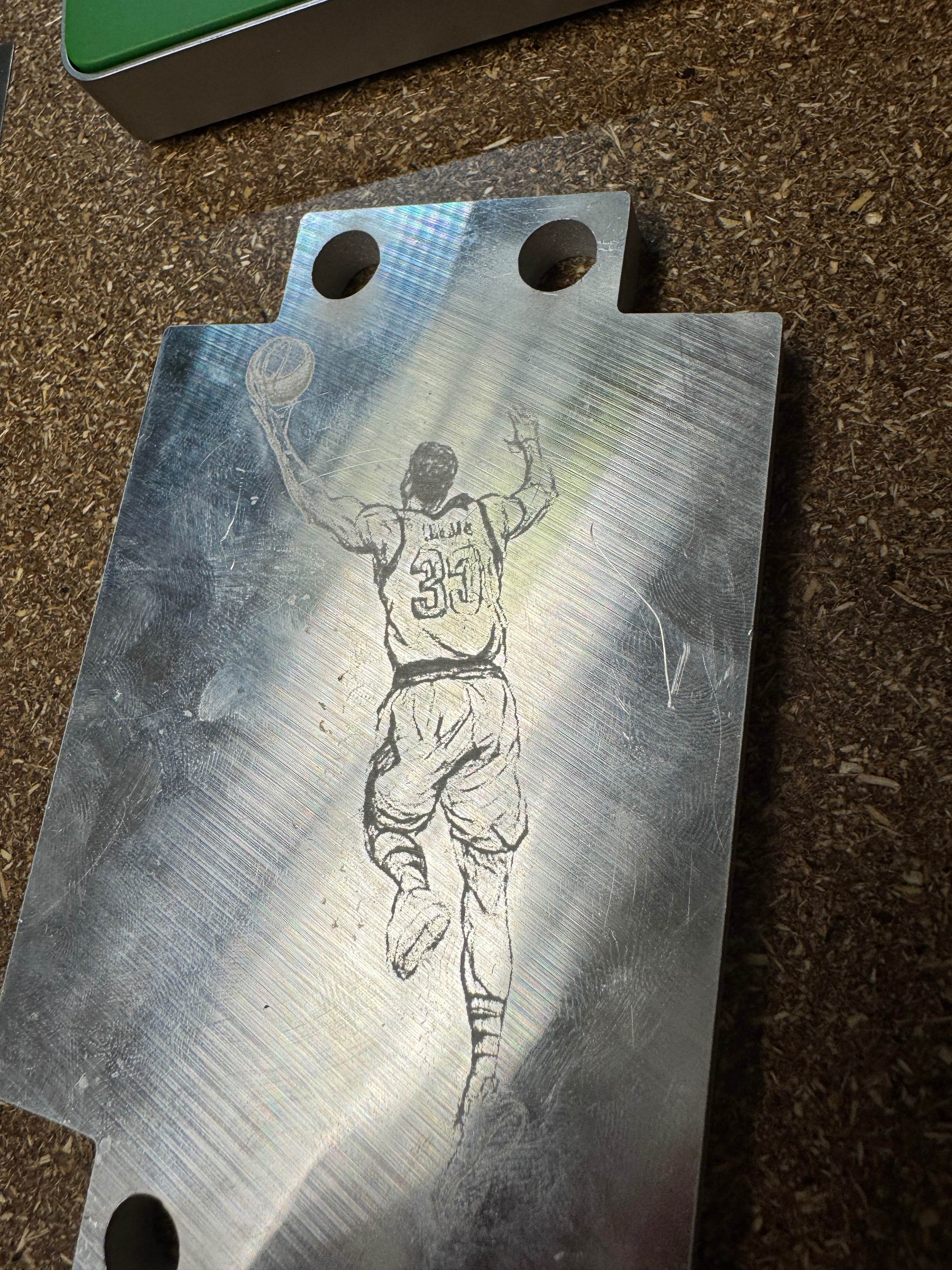 Final Aluminum Engraving of Kobe