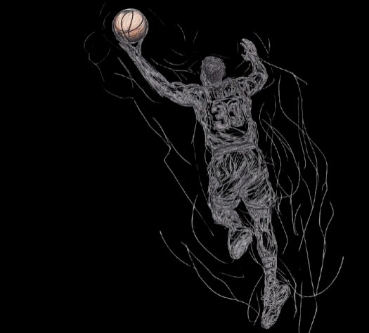 Pencil Sketch of Kobe Shooting