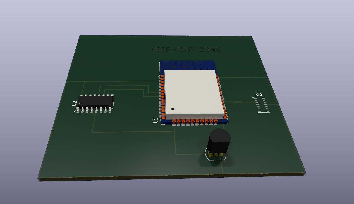 3D Render of PCB in KiCAD