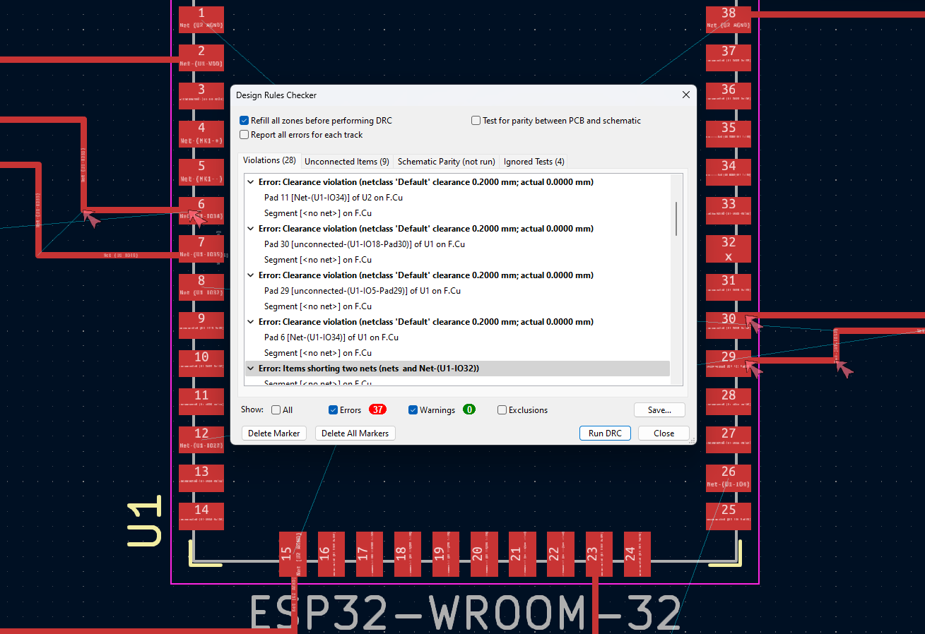 PCB Design Errors in KiCAD