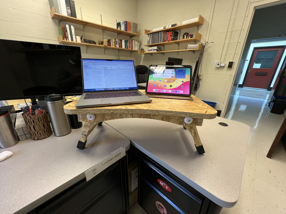 Lap table used as standing desk extension