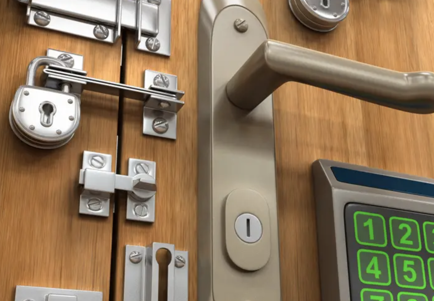 Smart lock with keypad and voice recognition option