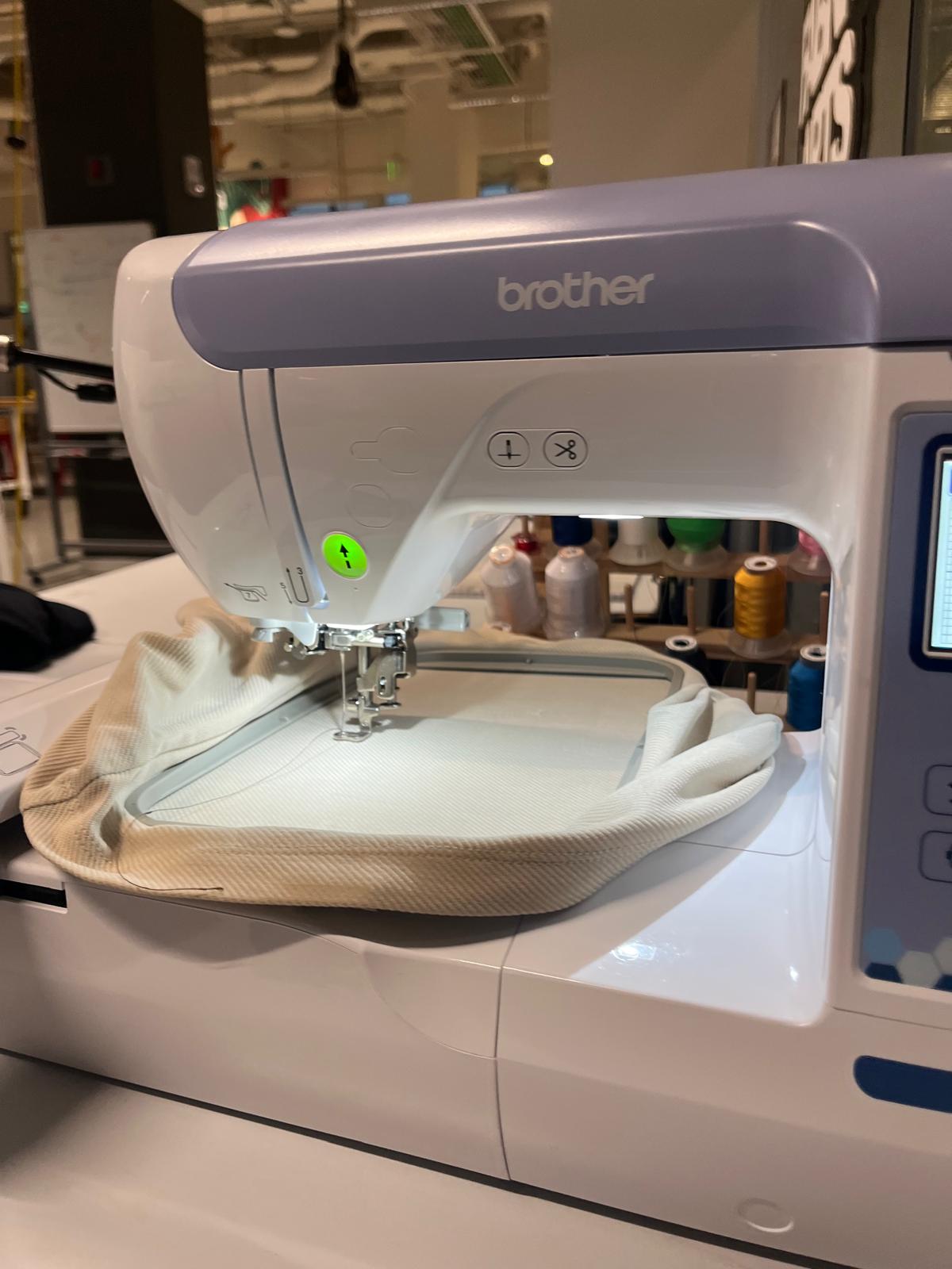 Setting up the embroidery machine