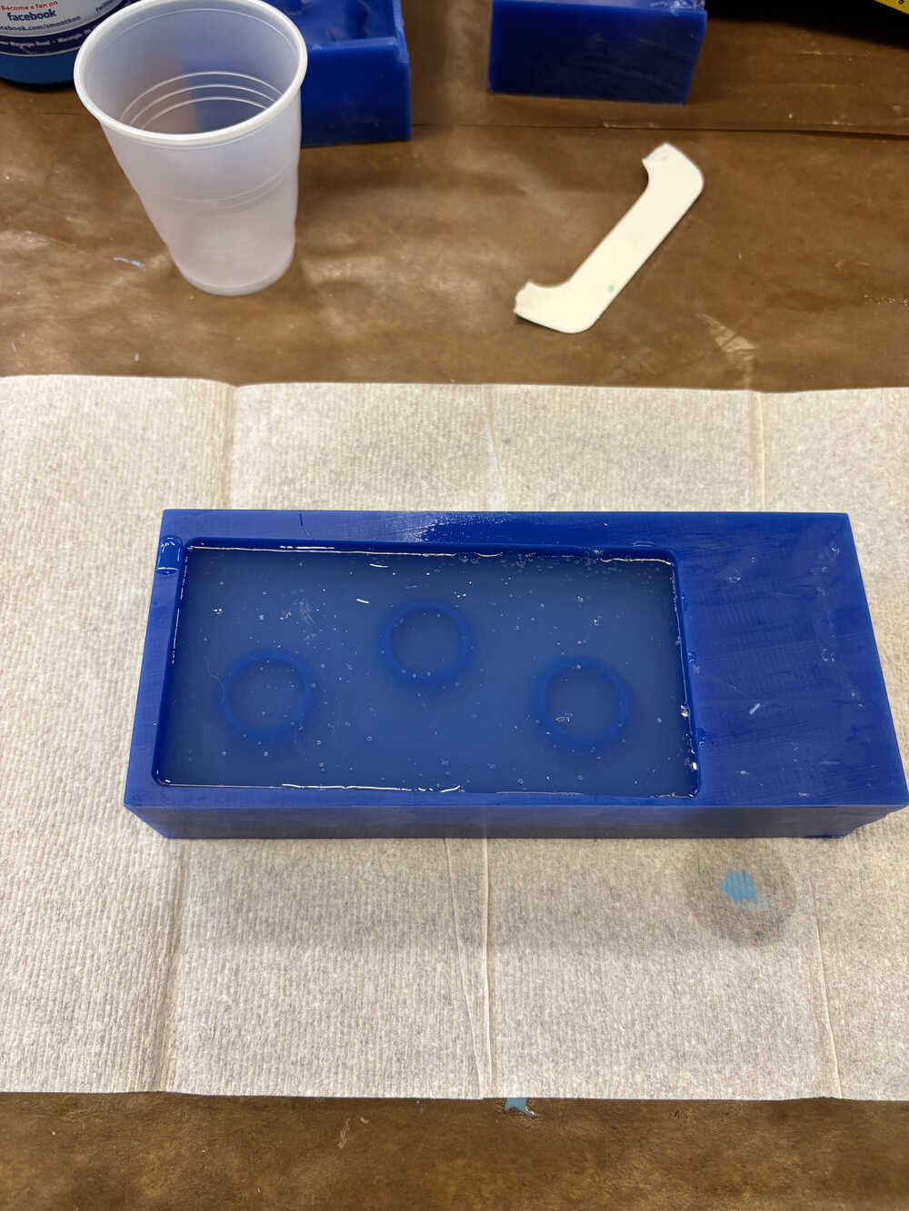 Pouring in the silicone