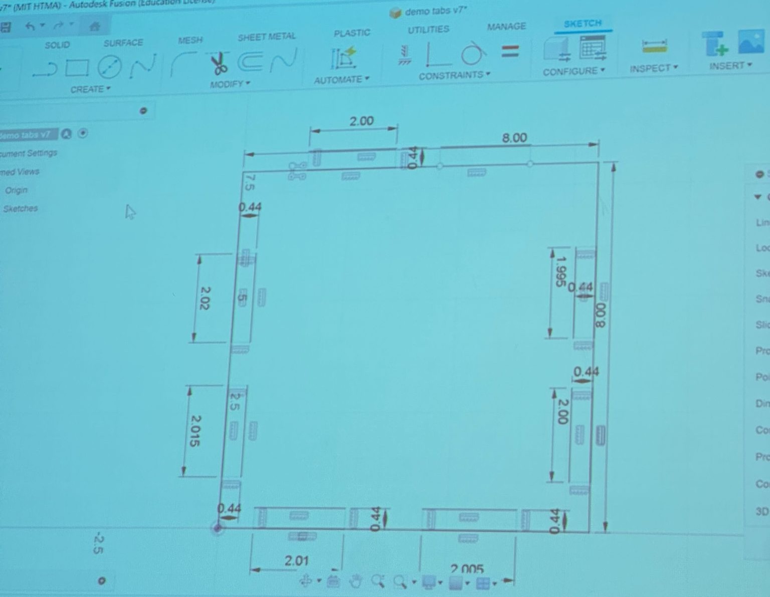 Demo Tabs Design for CNC Characterization