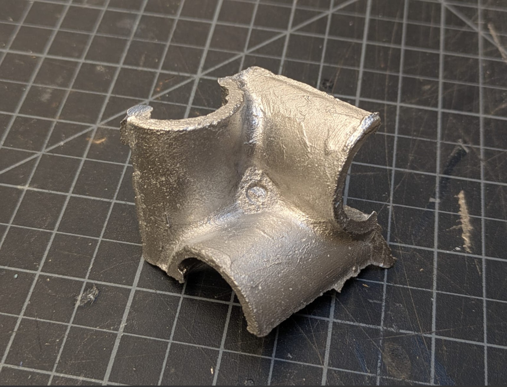 Close-up of cast surface