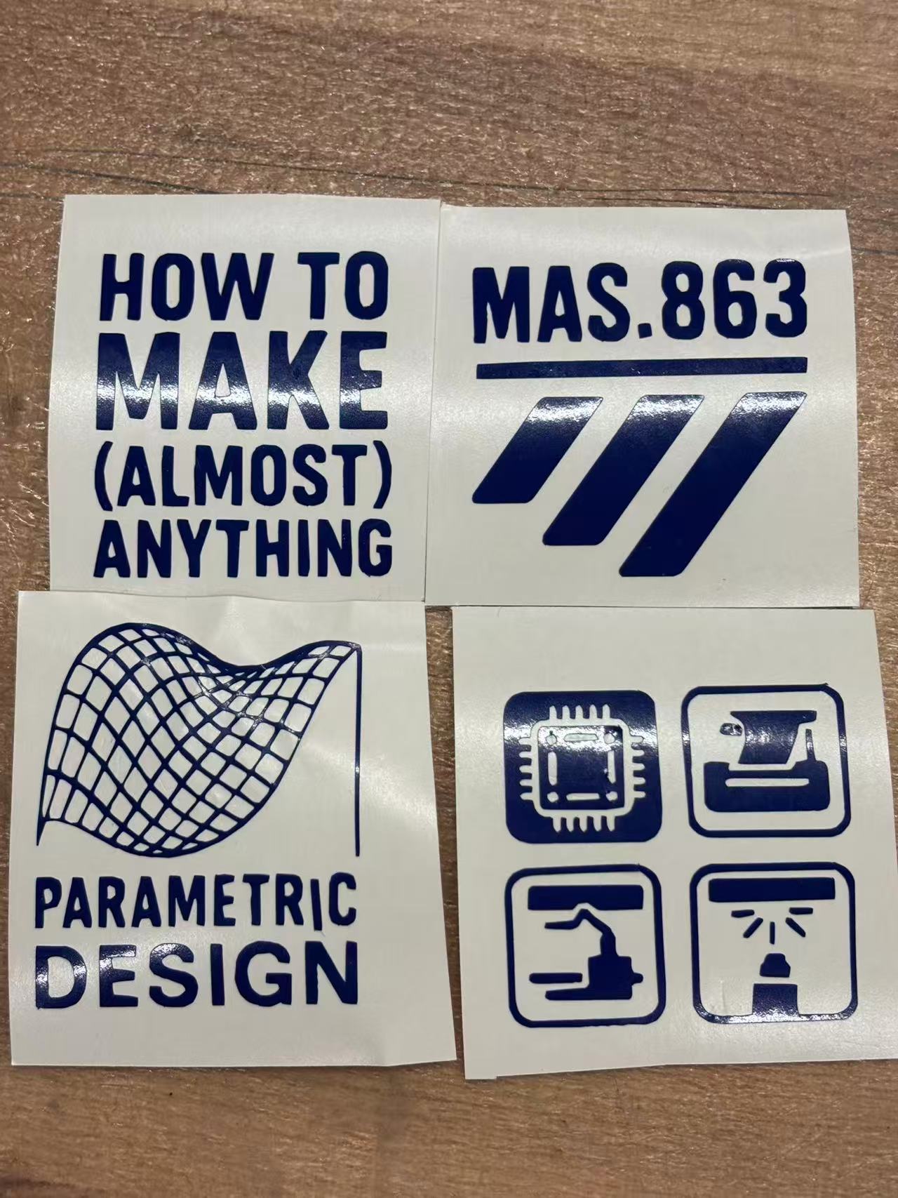 Vinyl stickers after cutting