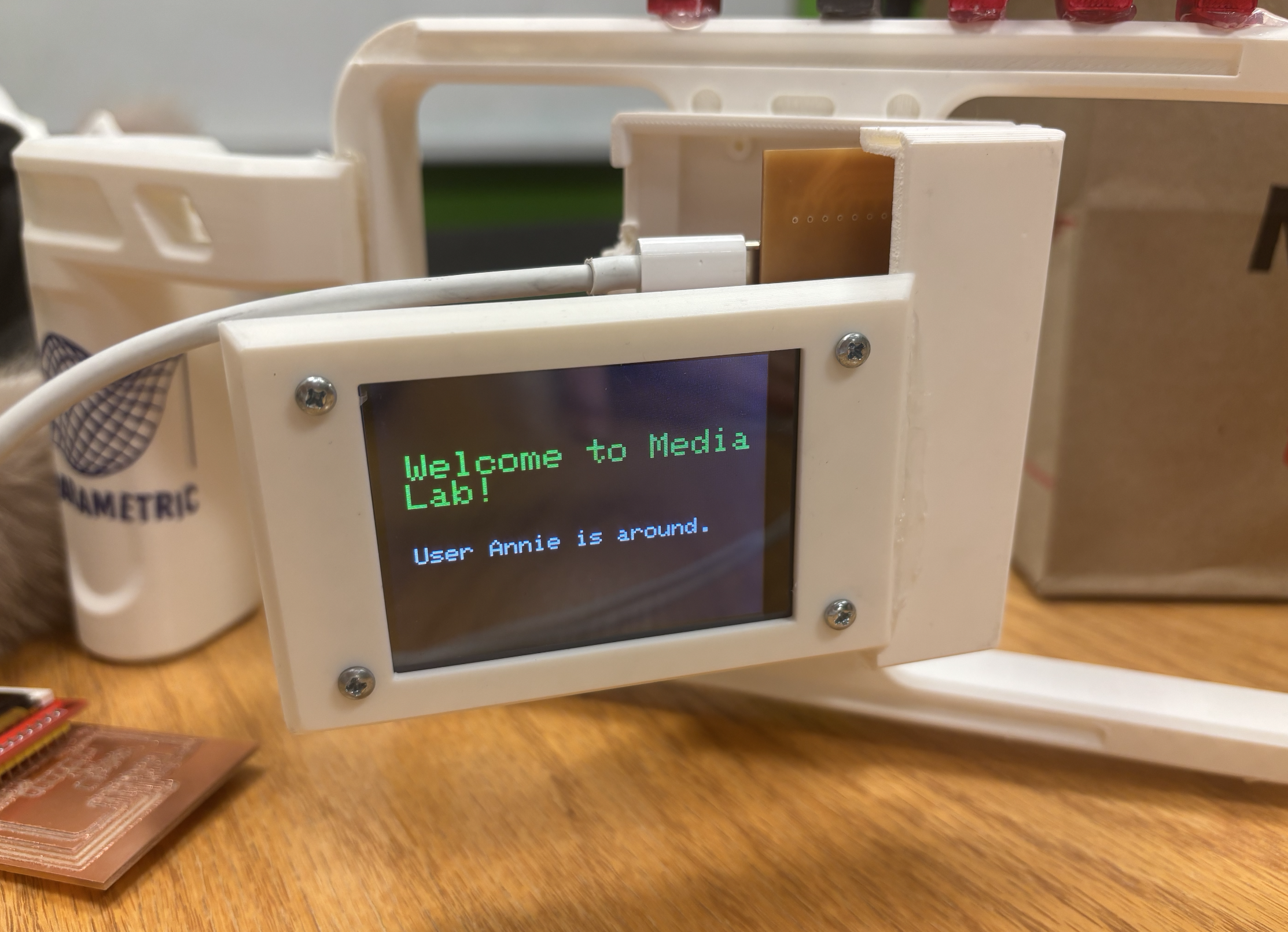 TFT displaying location message