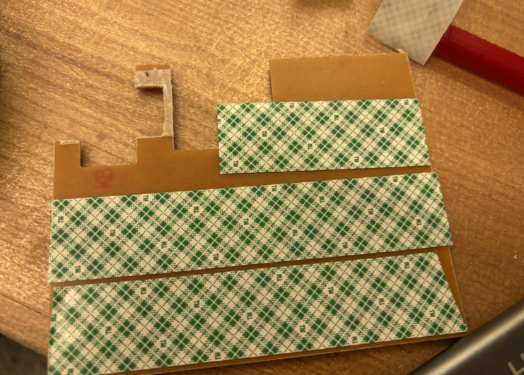 Double sided tape on copper board