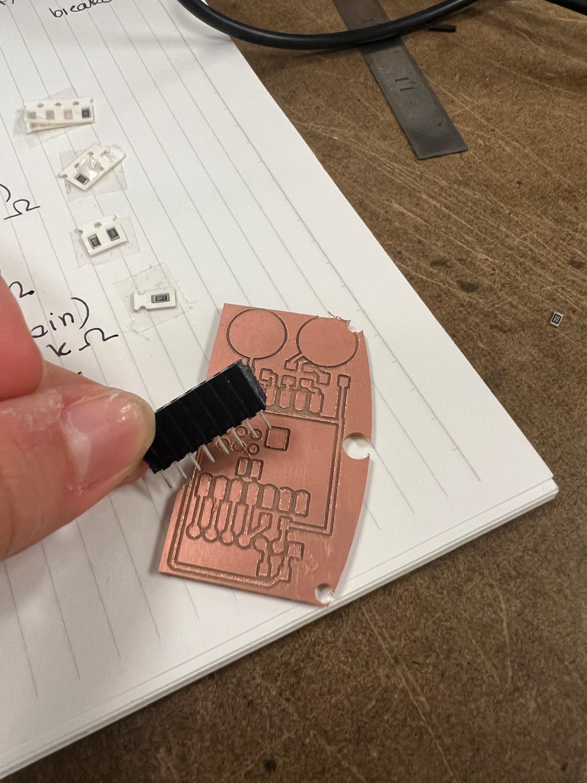 Realizing I forgot the through-holes