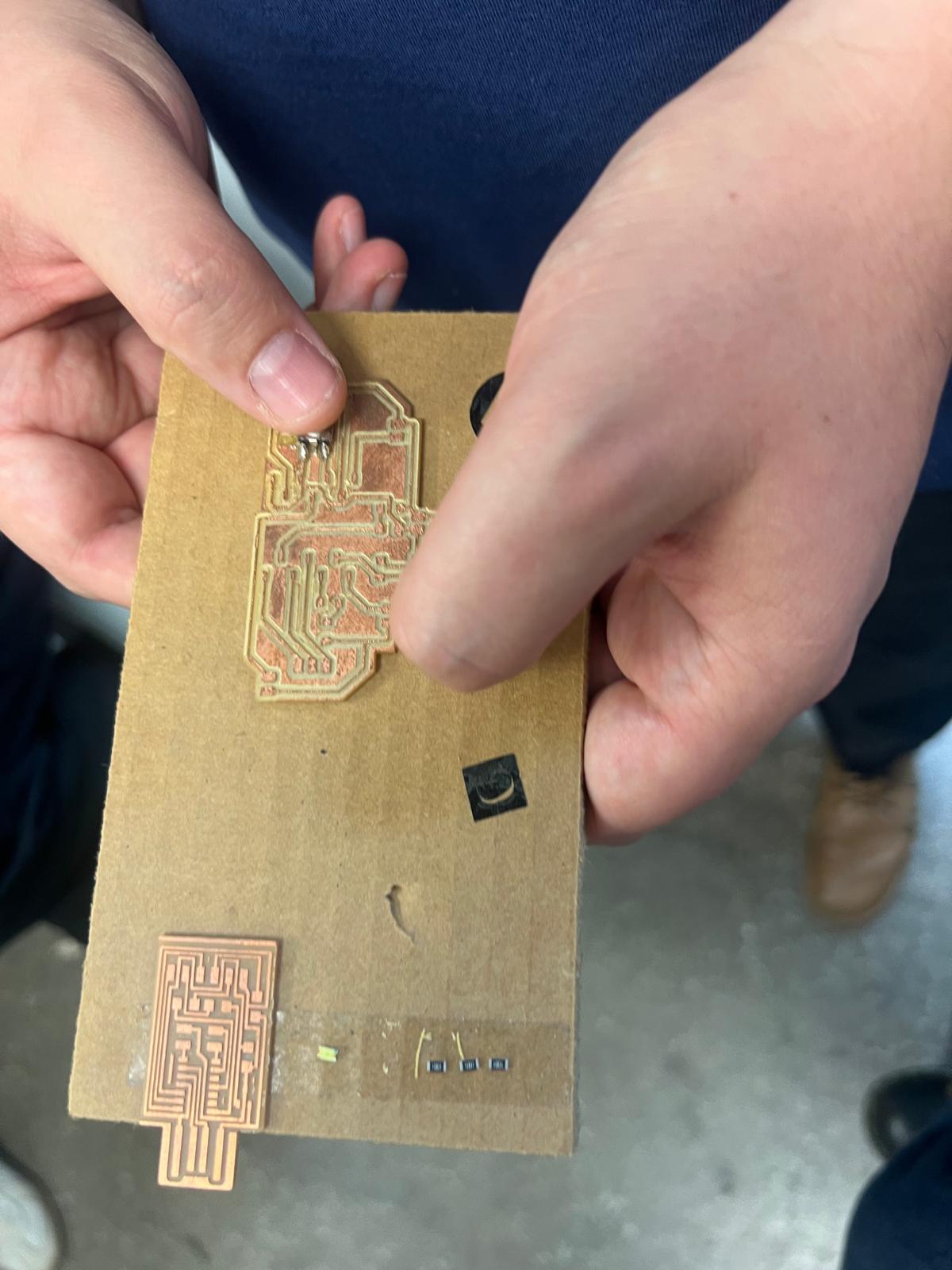 Tutorial board on cardboard