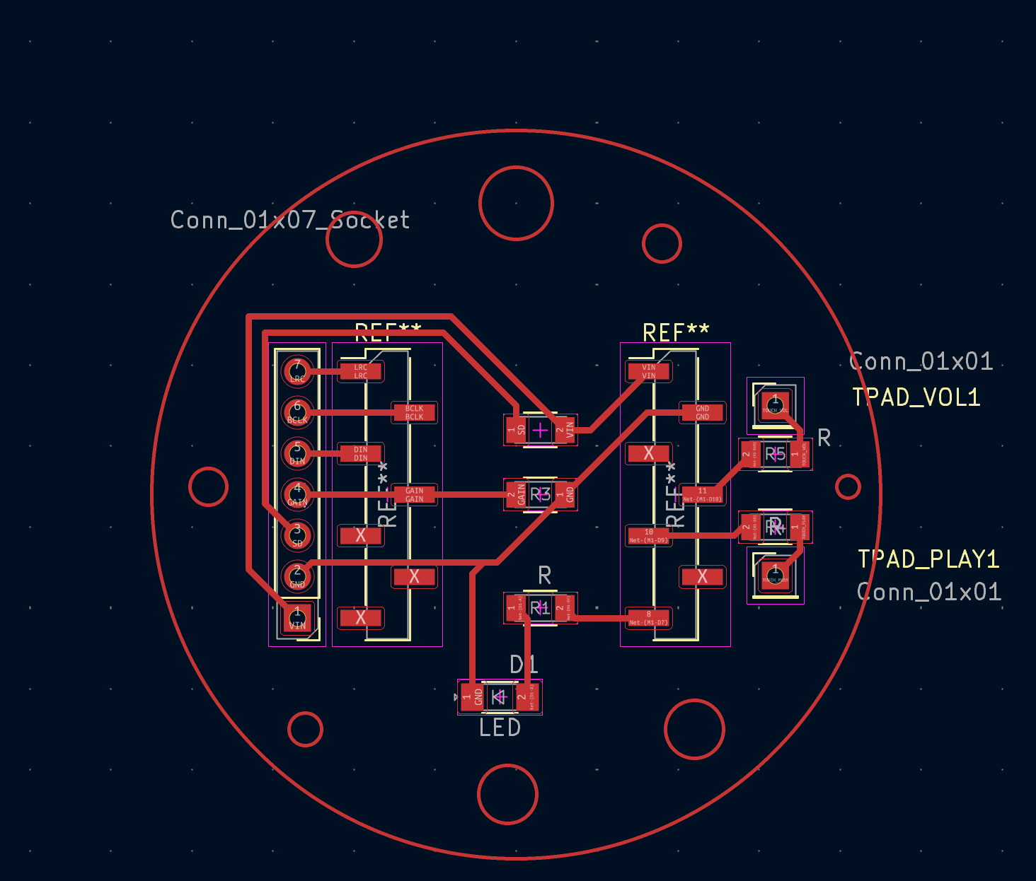 Circular pad PCB test in KiCad